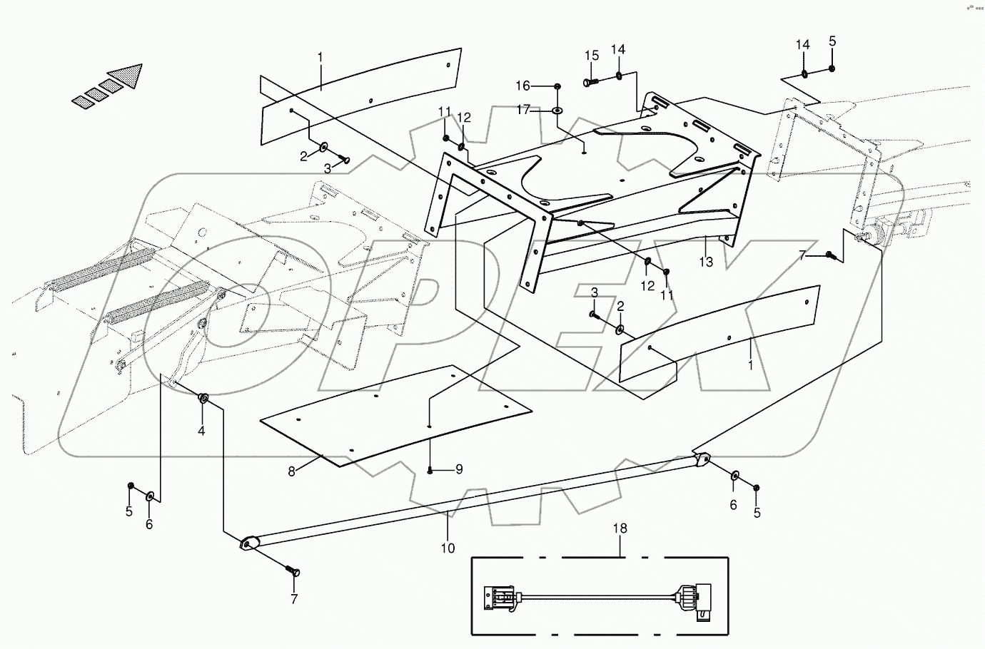 Discharge chute extension 10-row