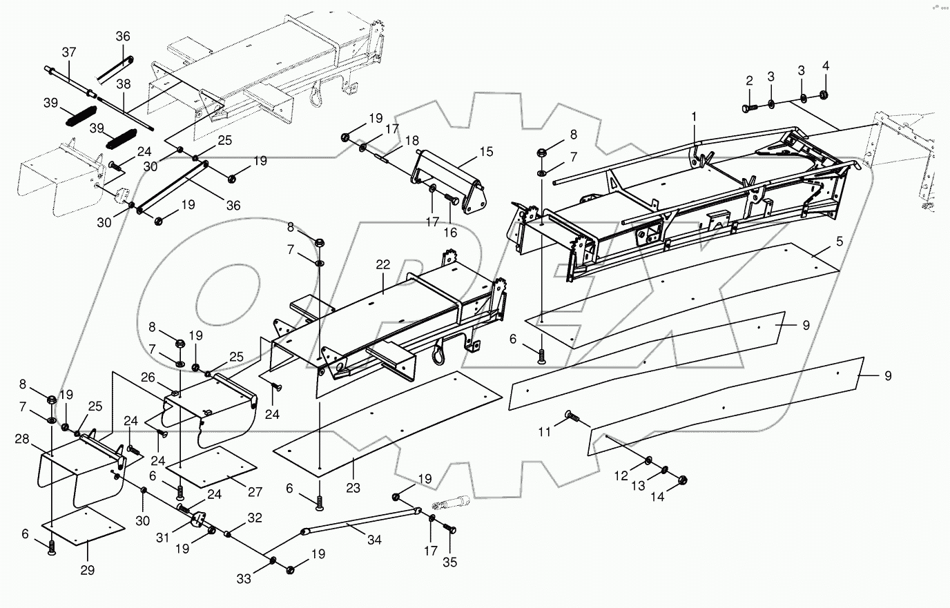 Discharge chute extension 14-row