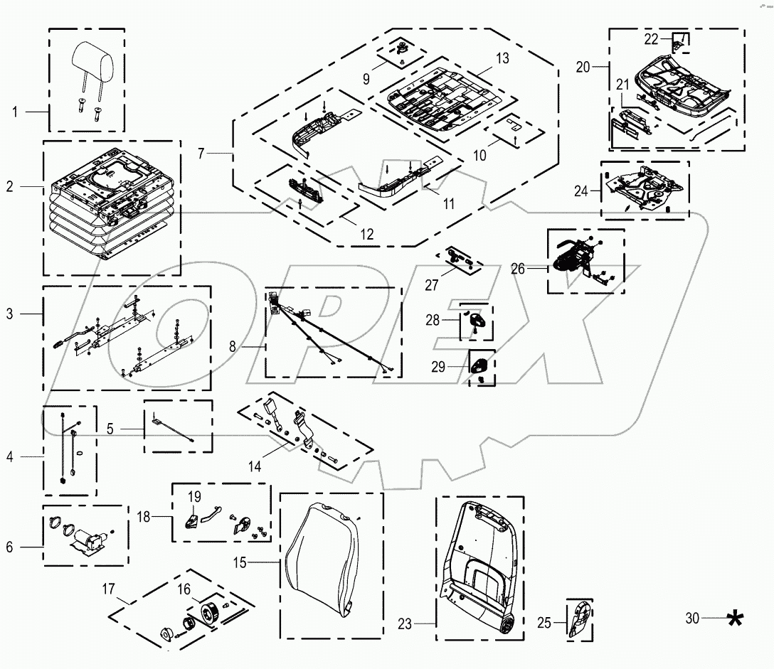 Wear parts - driver's seat -standard