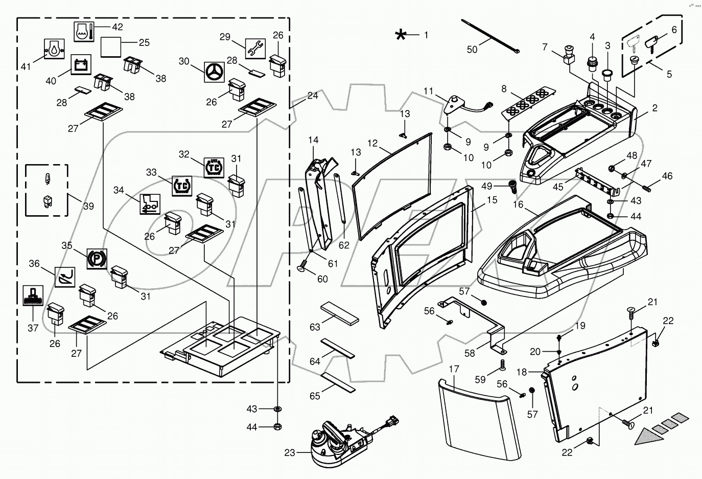 Control box mounting parts