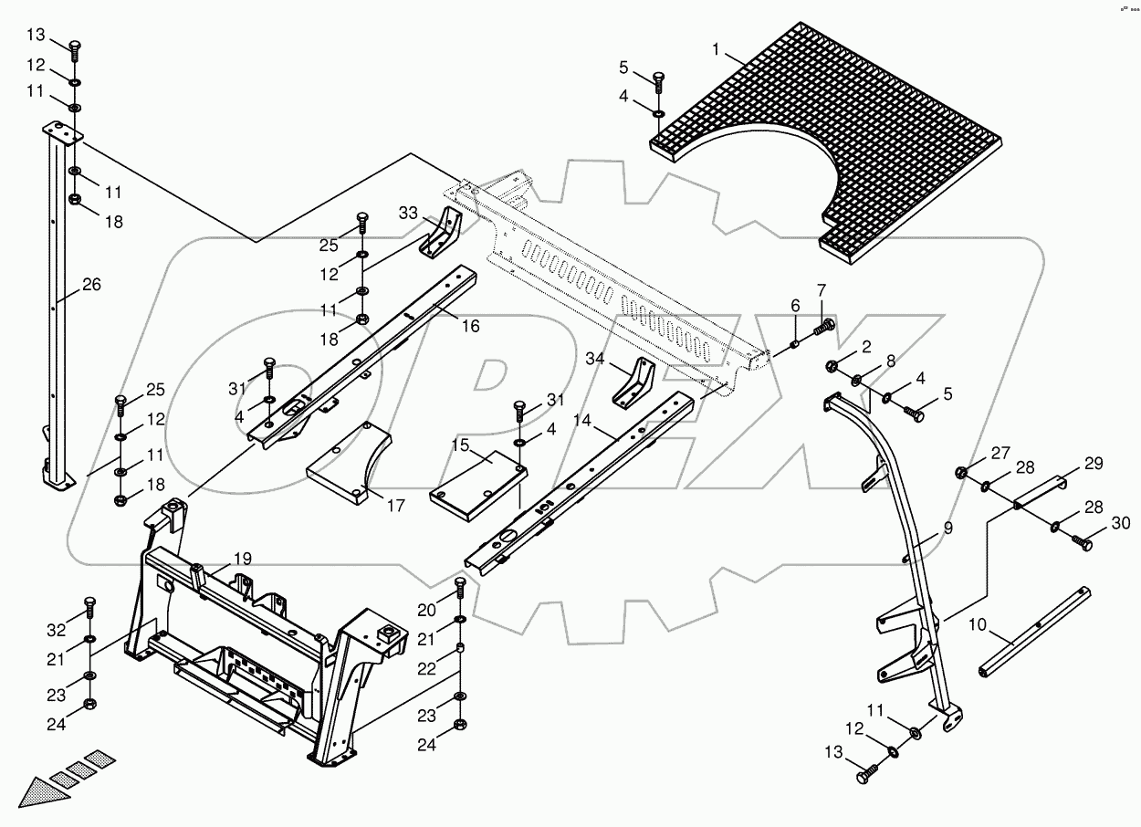 Panelling frame / Cladding -front top