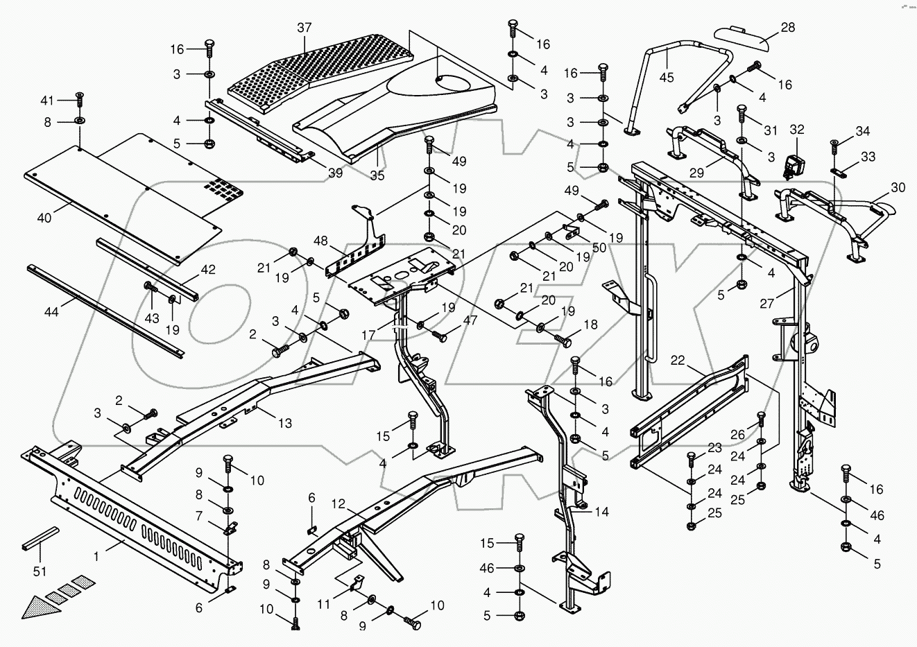 Panelling frame / Cladding -back top