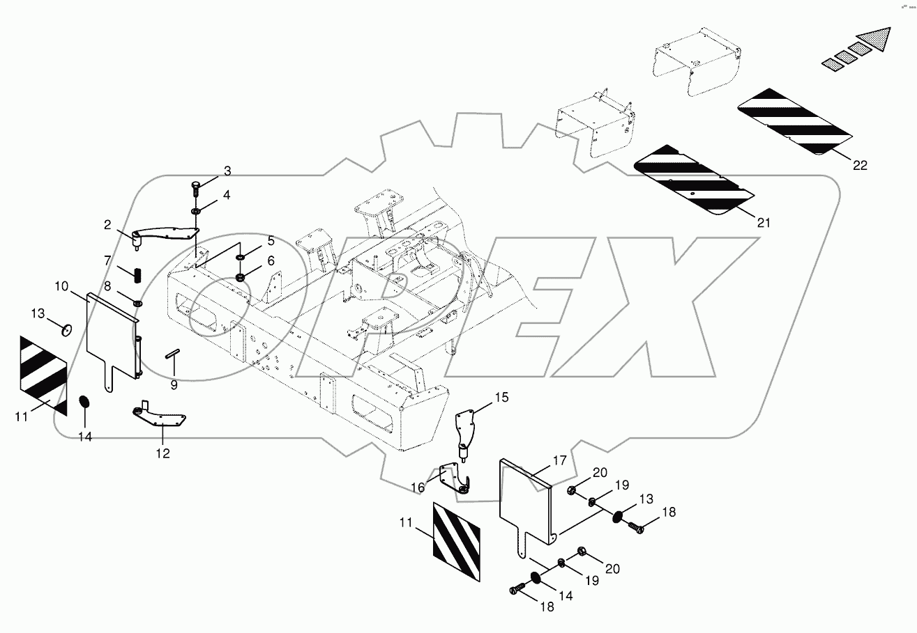 Fold-away warning panel