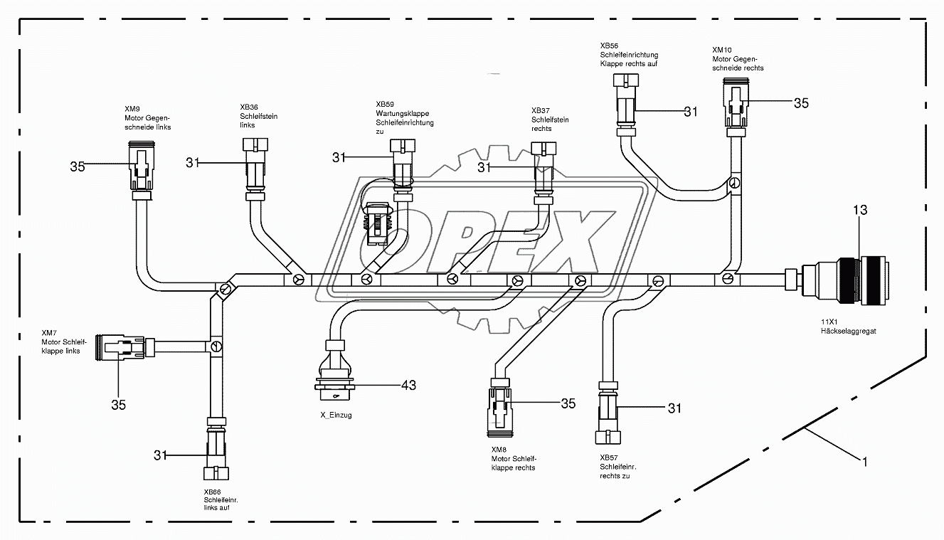 Wiring Harness-chopping aggregate