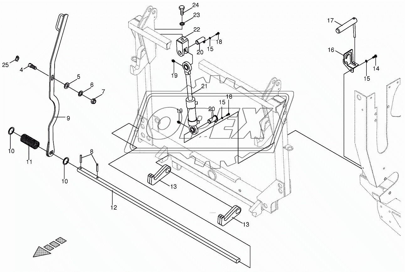 Lateral flotation system/Locking mech.