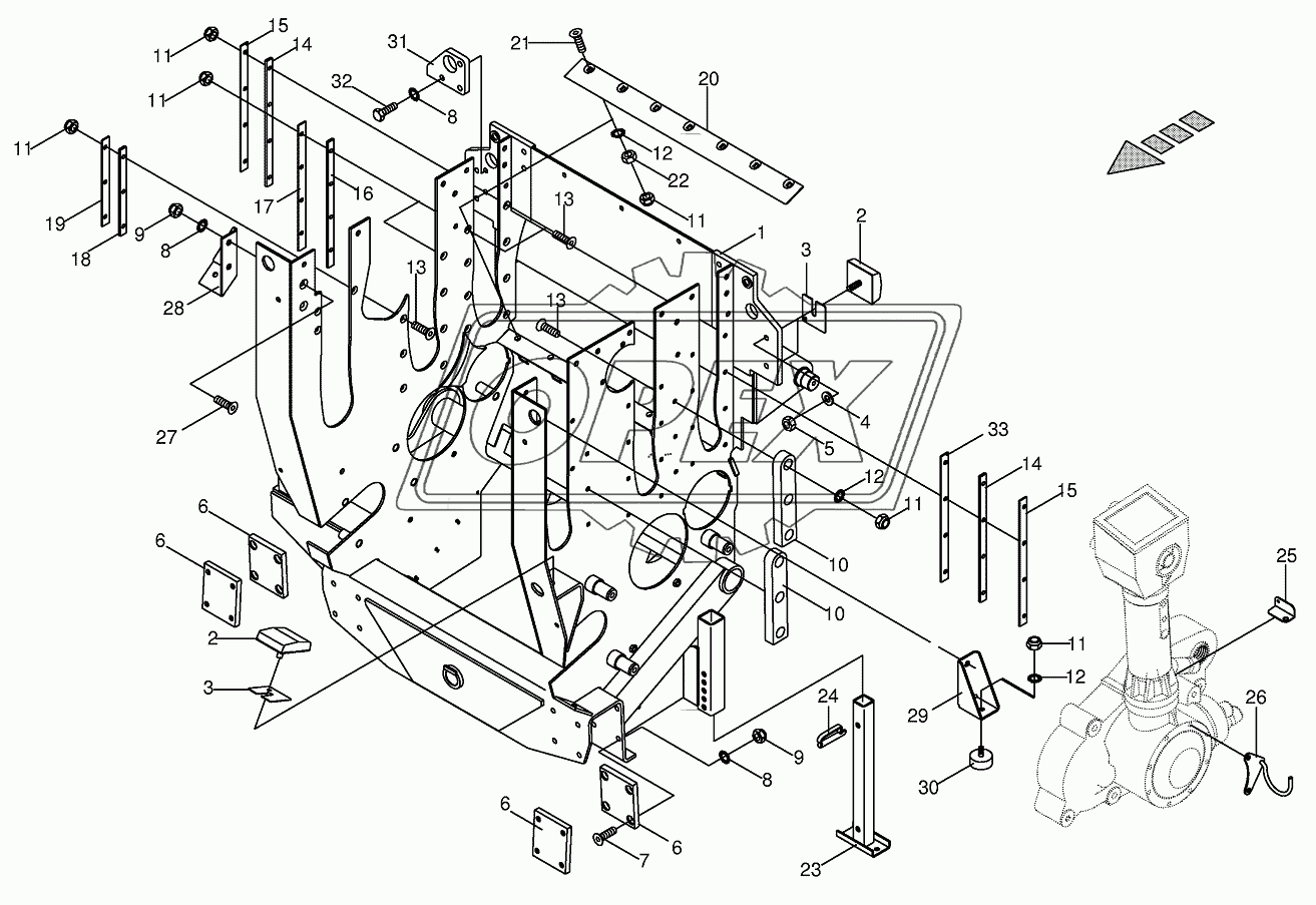 Feeder Housing with support foot