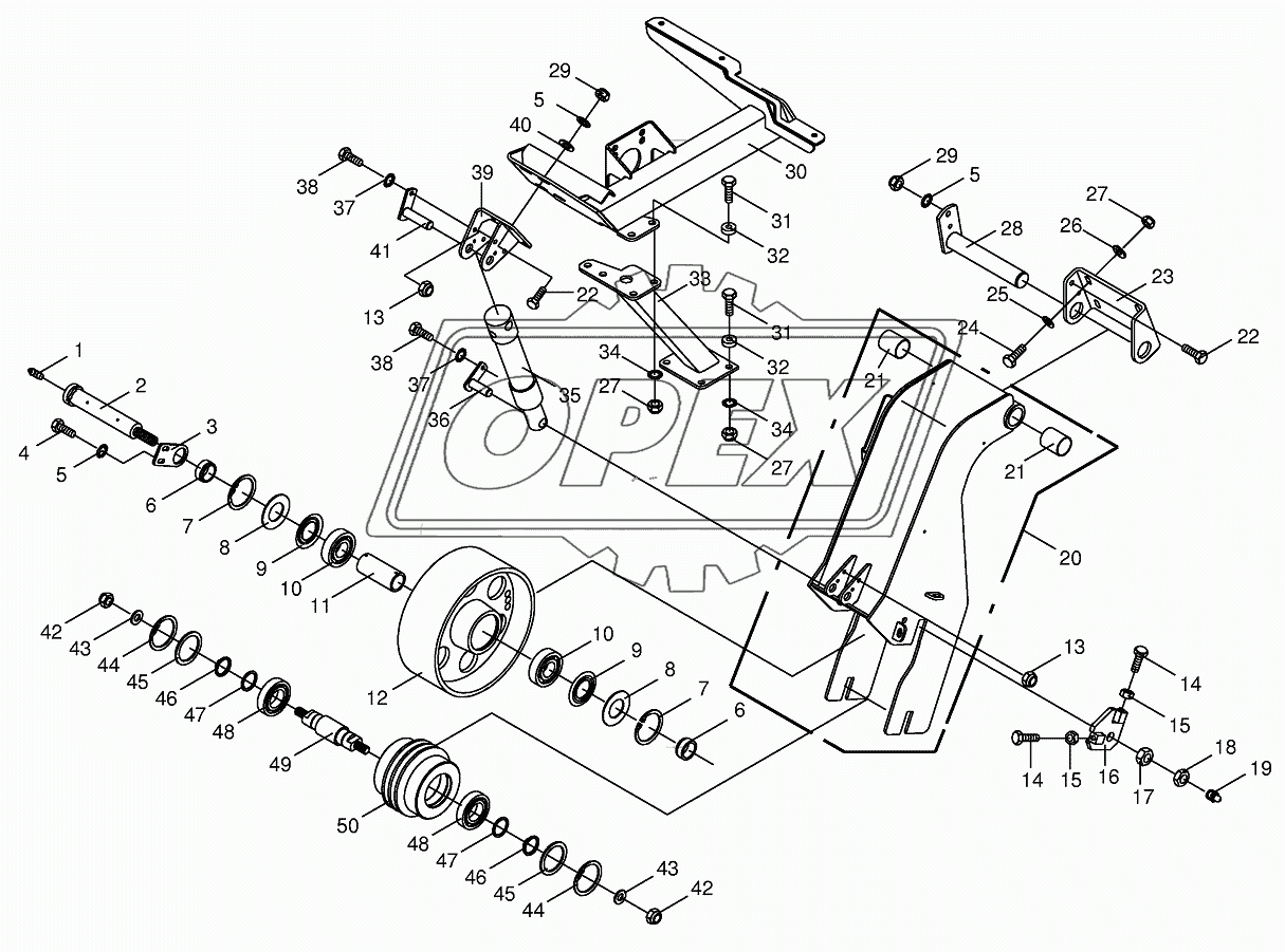 Tensioning device-main drive