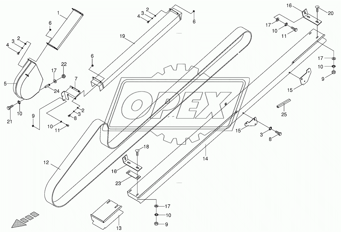 Belt guide-main drive