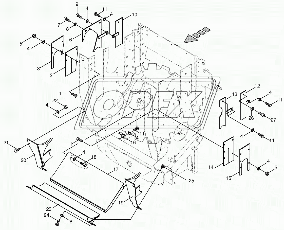 Grain collecting plate/slotted cover