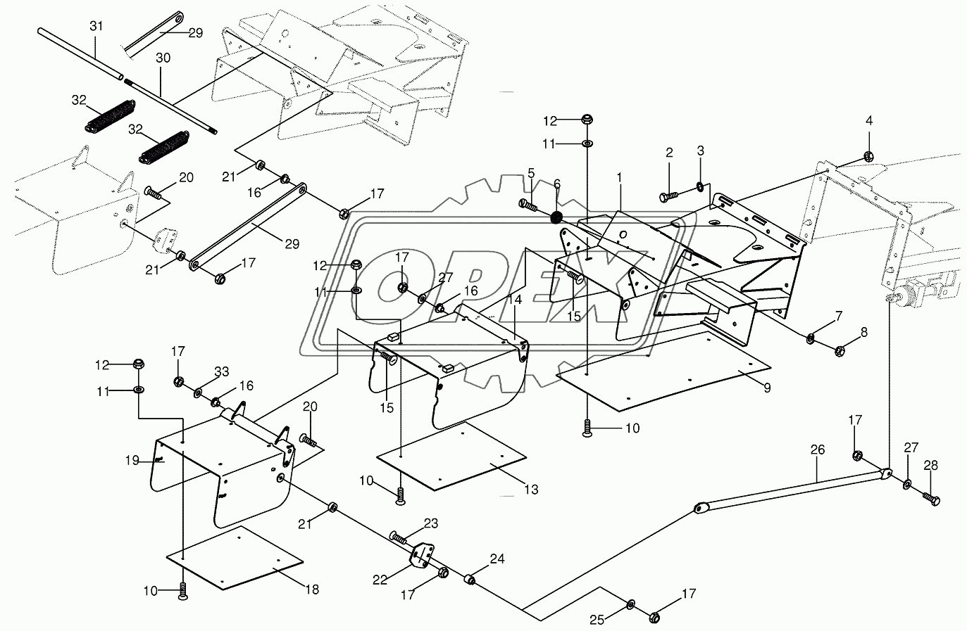 Discharge flap-end piece