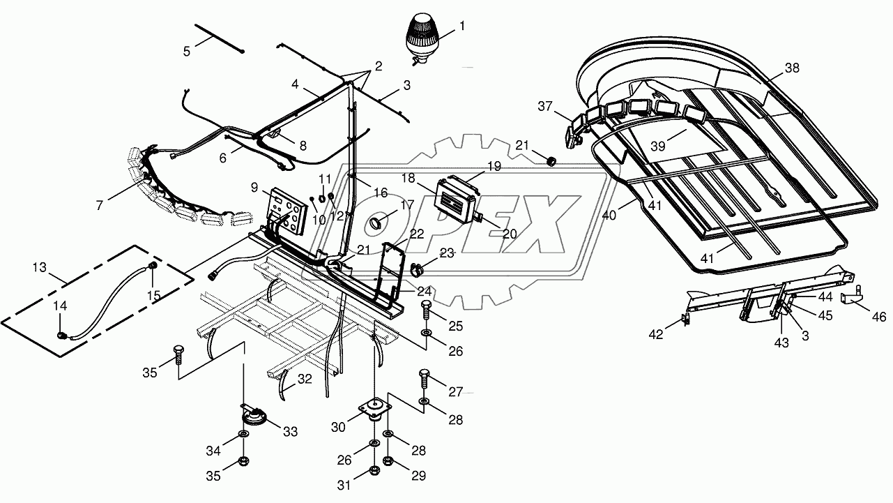 Сab-mounting parts/electric parts