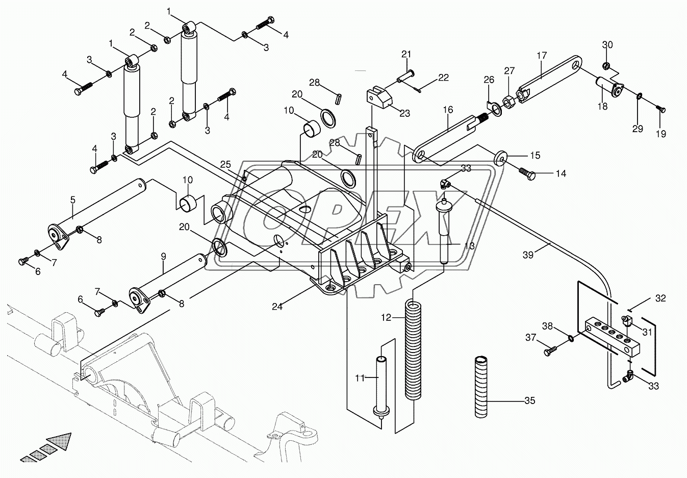 Steering axle rocker arm