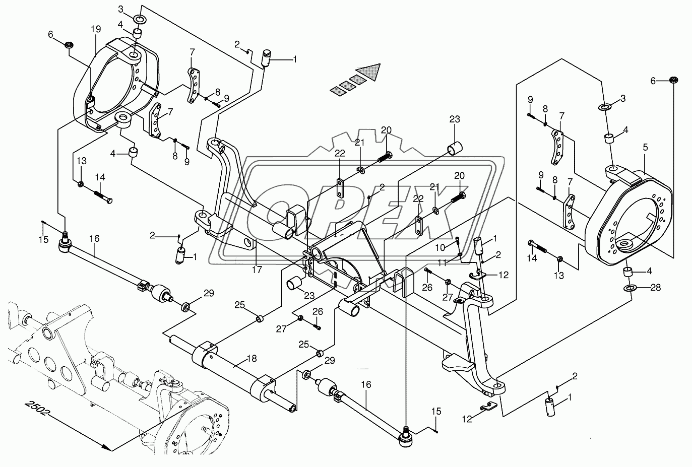 Steering axle