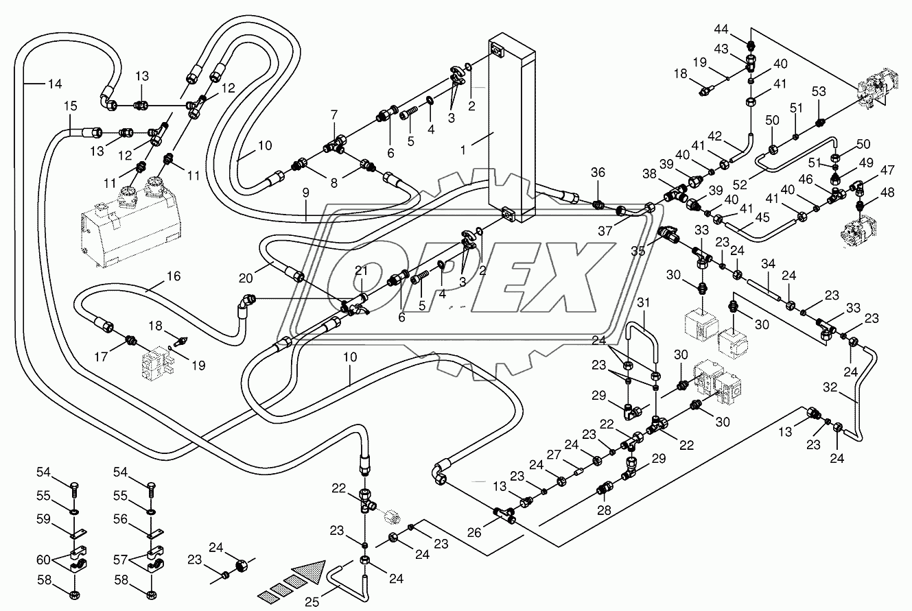 Housing line I oil cooler