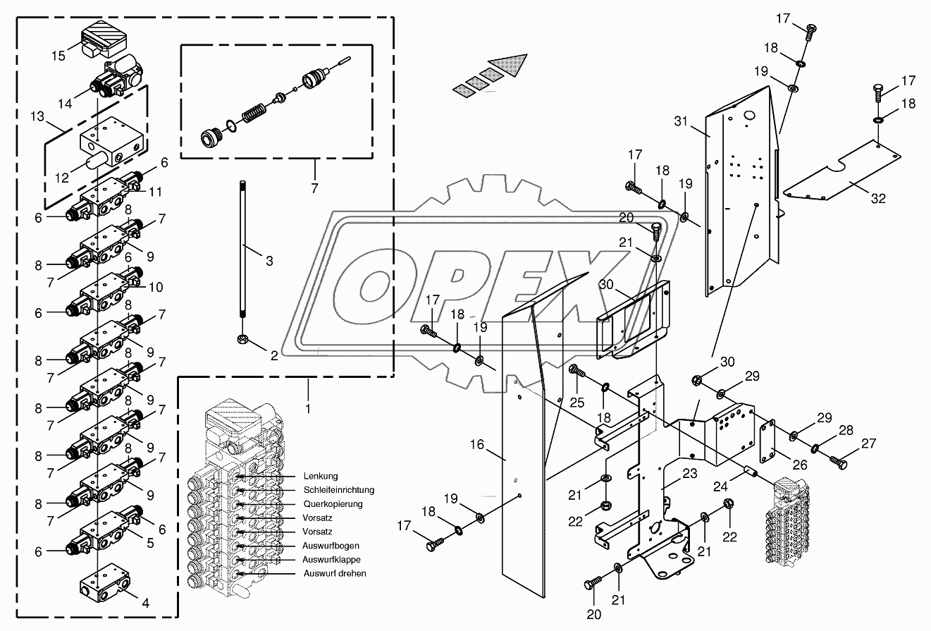 Valve lock with support-work hydraulics