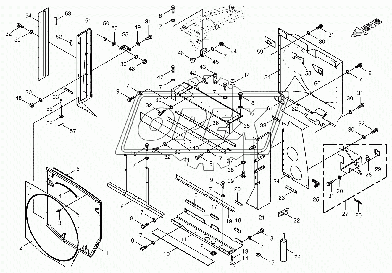 Radiator frame/radiator door