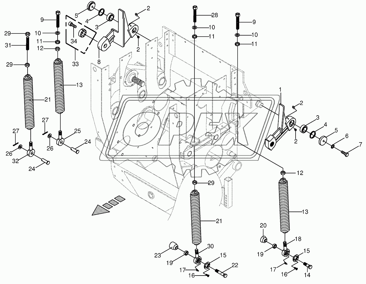 Oscillating levers/Тension spring