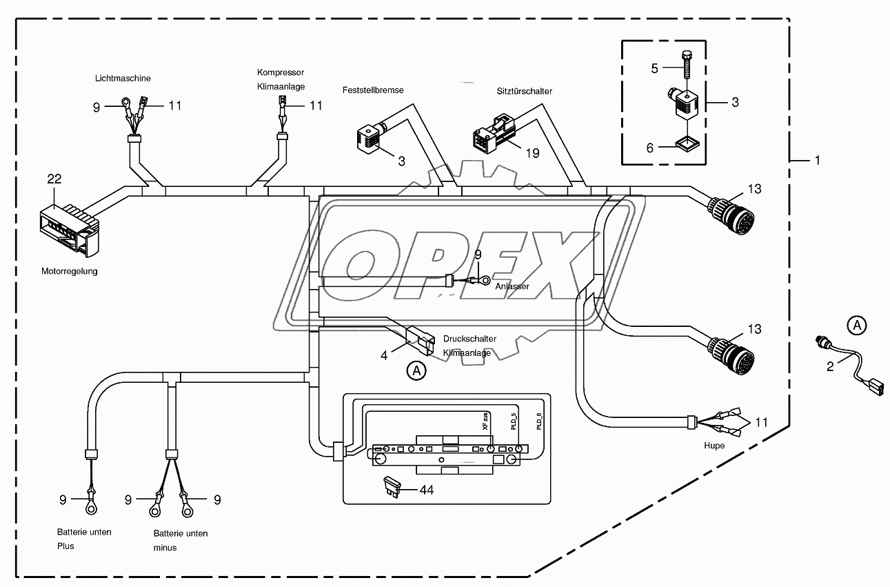 Wiring loom-cab