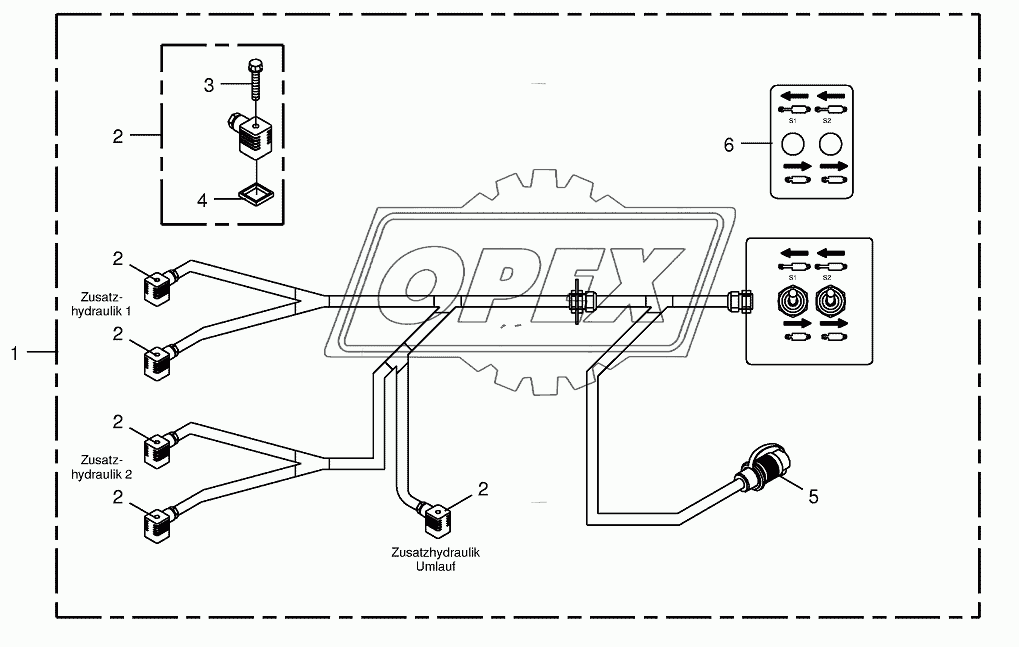 Wiring harness-auxiliary hydraulics