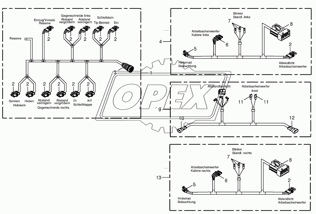 Several wiring looms 1