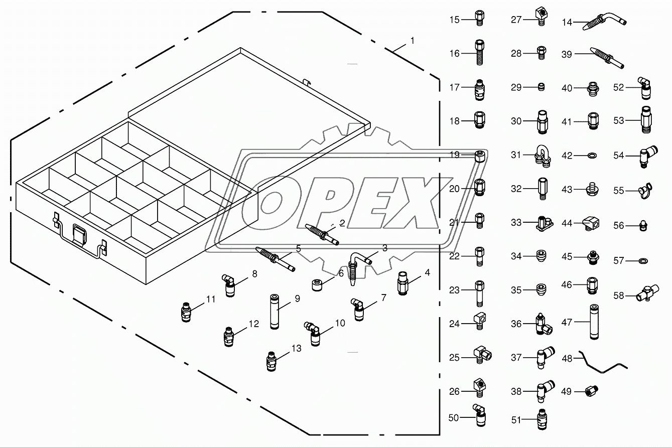 Spare parts case for central lubrication-Vogel