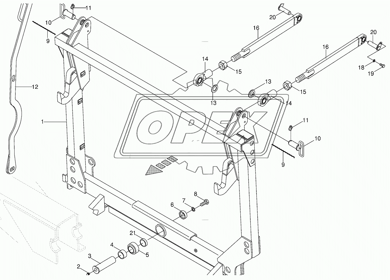 Pivoting frame/linkage