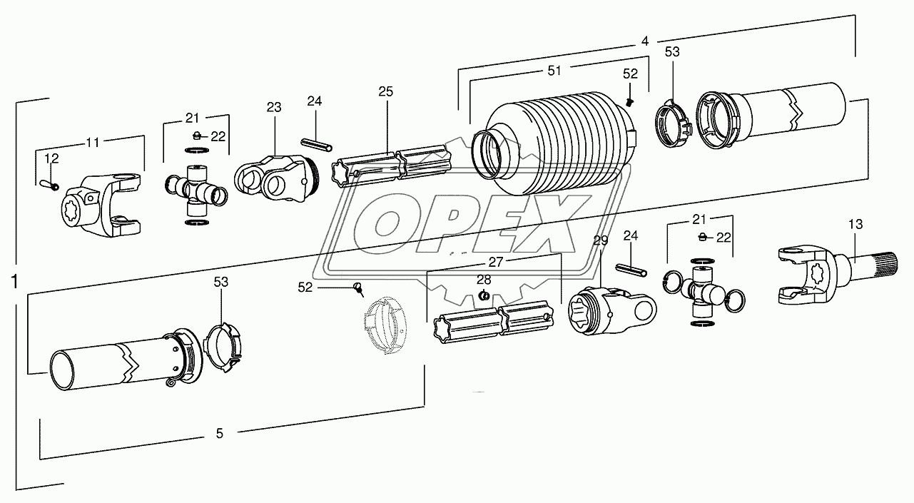 Р.Т.О shafts-roller drive