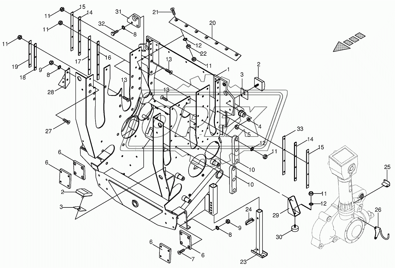 Feeder Housing with support foot