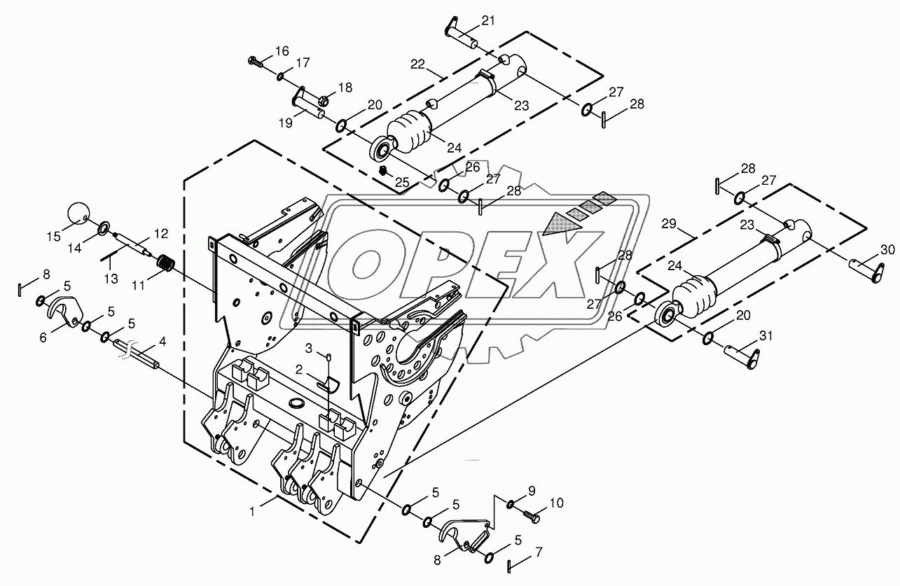 Chopping drum support