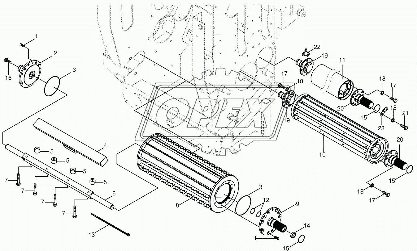 Lower feed rollers