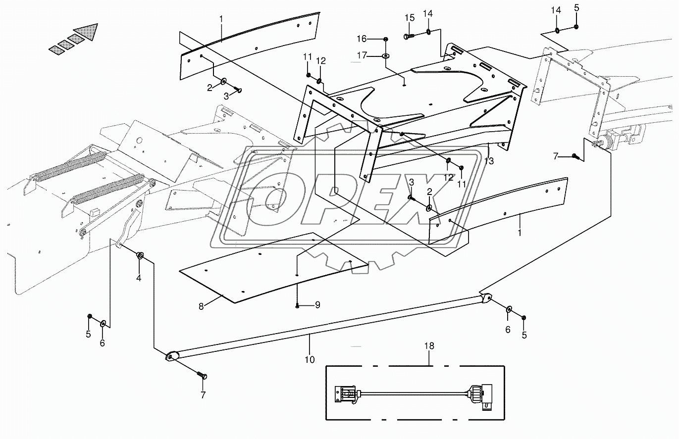 Discharge chute extension 10-row