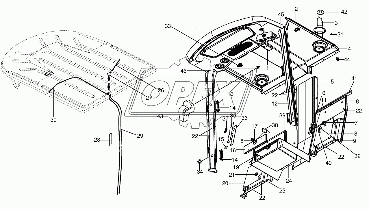 Сab-Сab lining, aerial