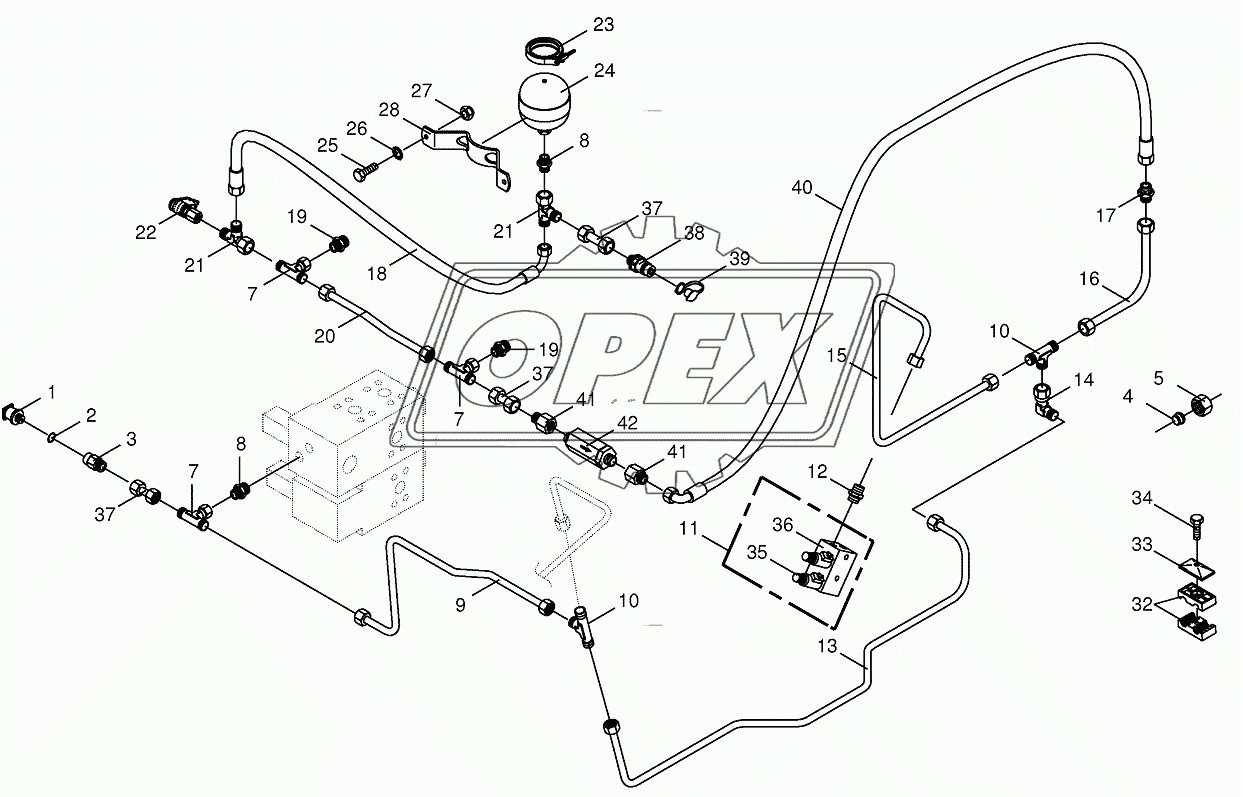 Charge pressure lines-back