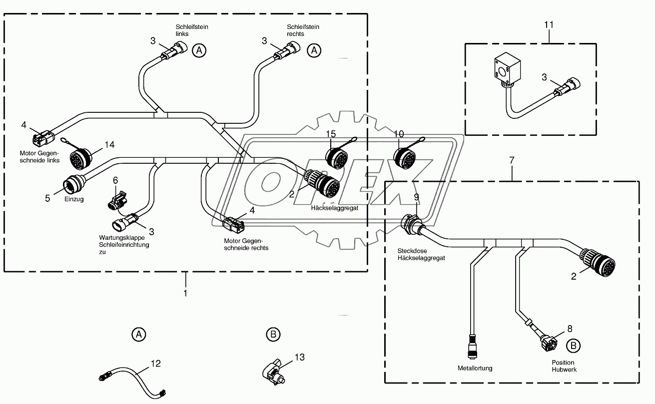 Wiring Harness-chopping aggregate/backlash-alarm