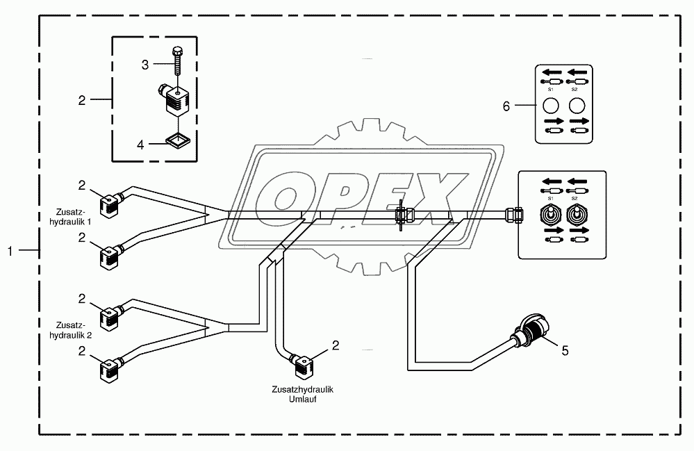 Wiring harness-auxiliary hydraulics