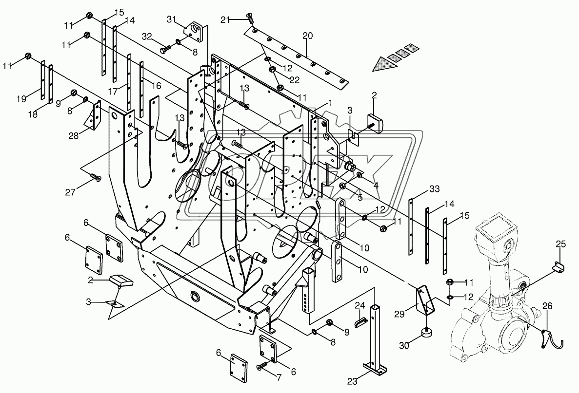 Feeder Housing with support foot