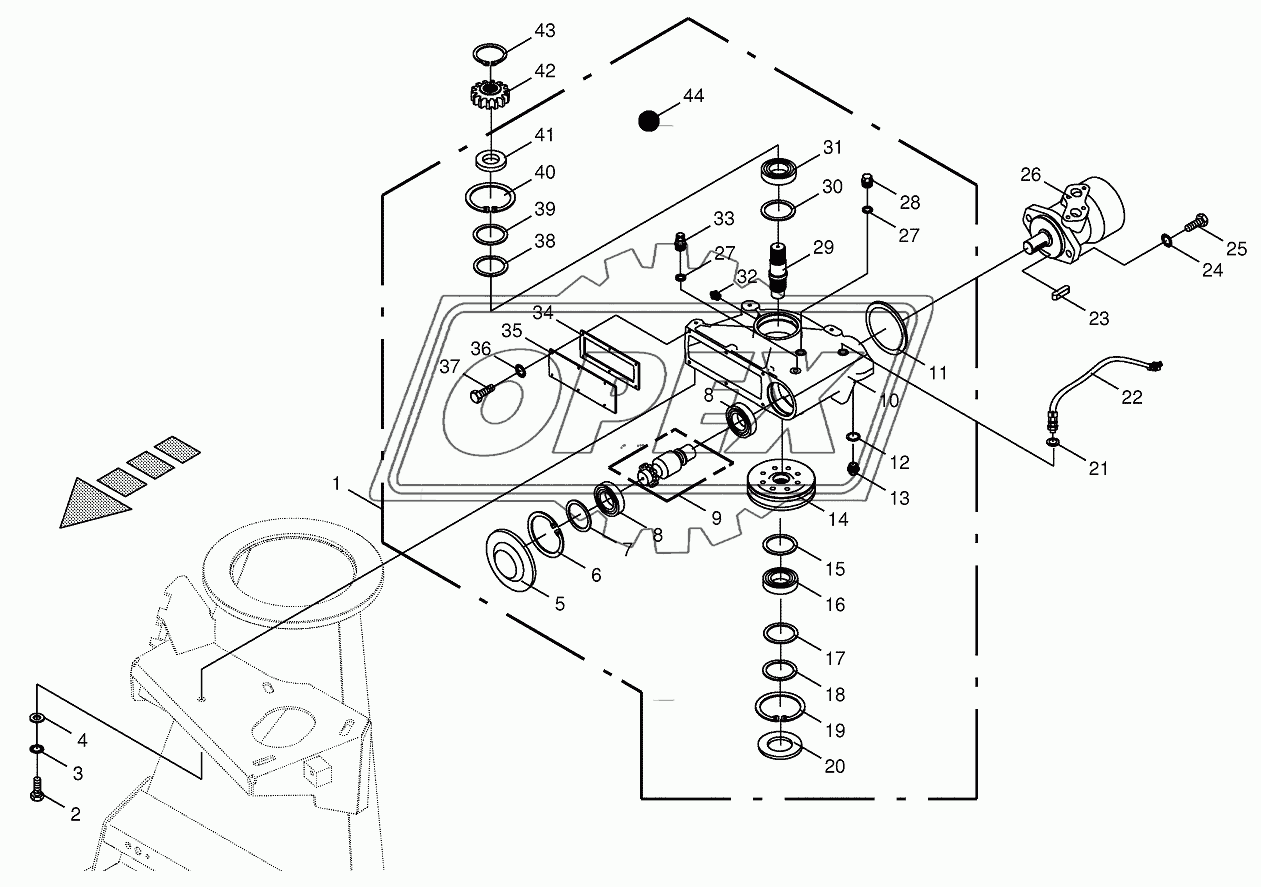 Auger-gearbox