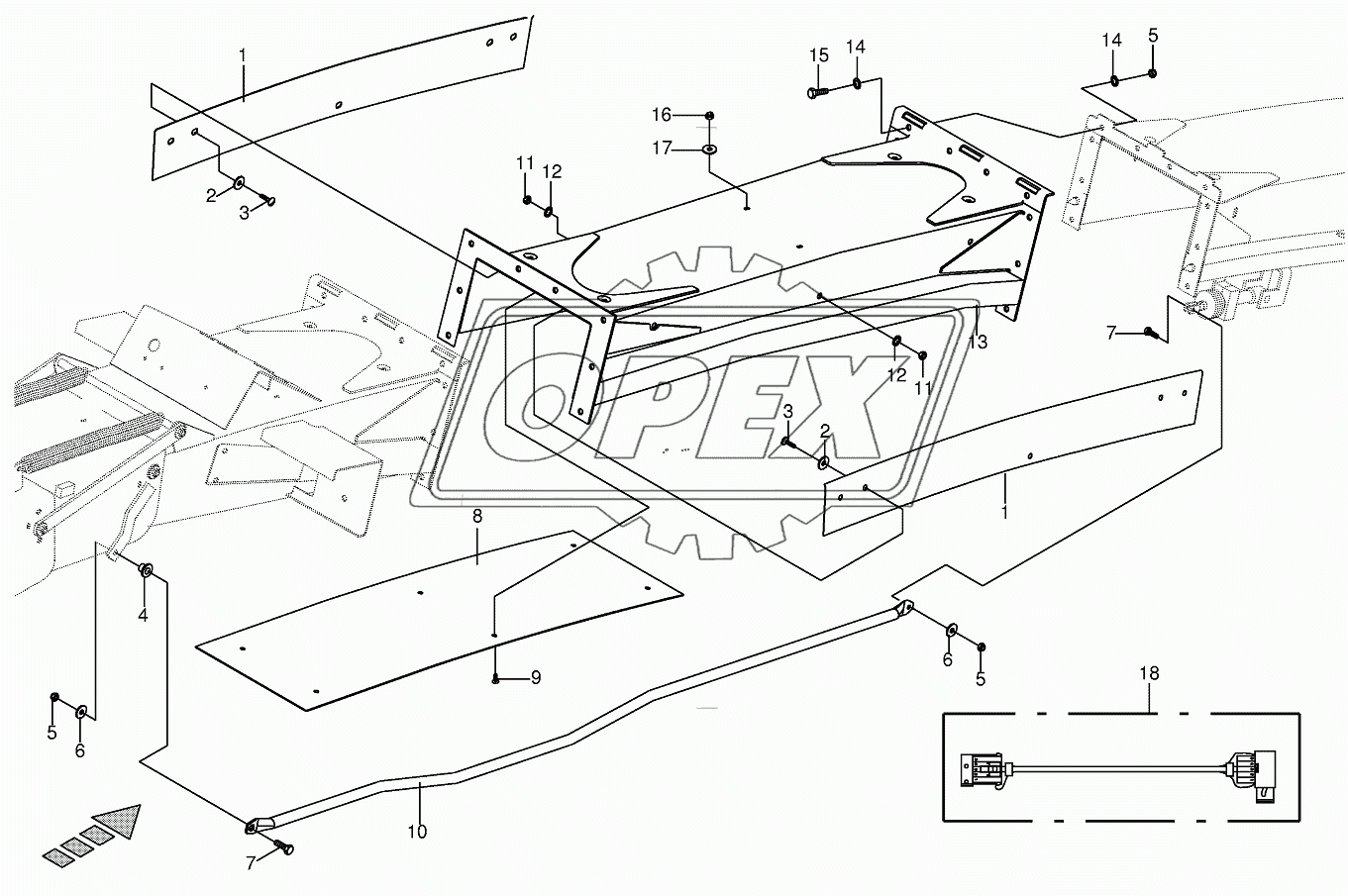 Discharge chute extension 12-row