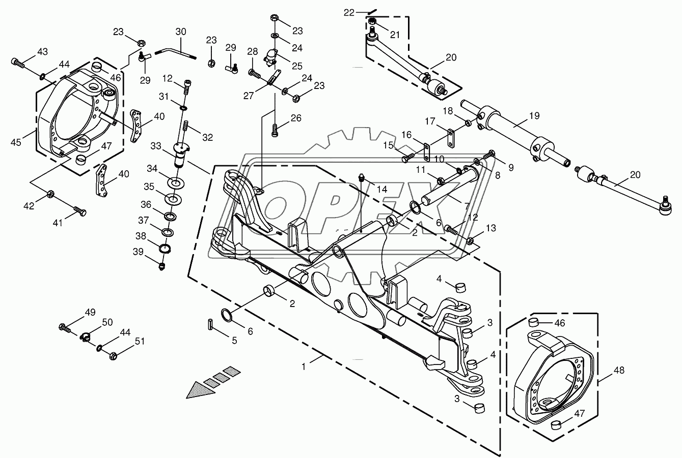 Steering axle