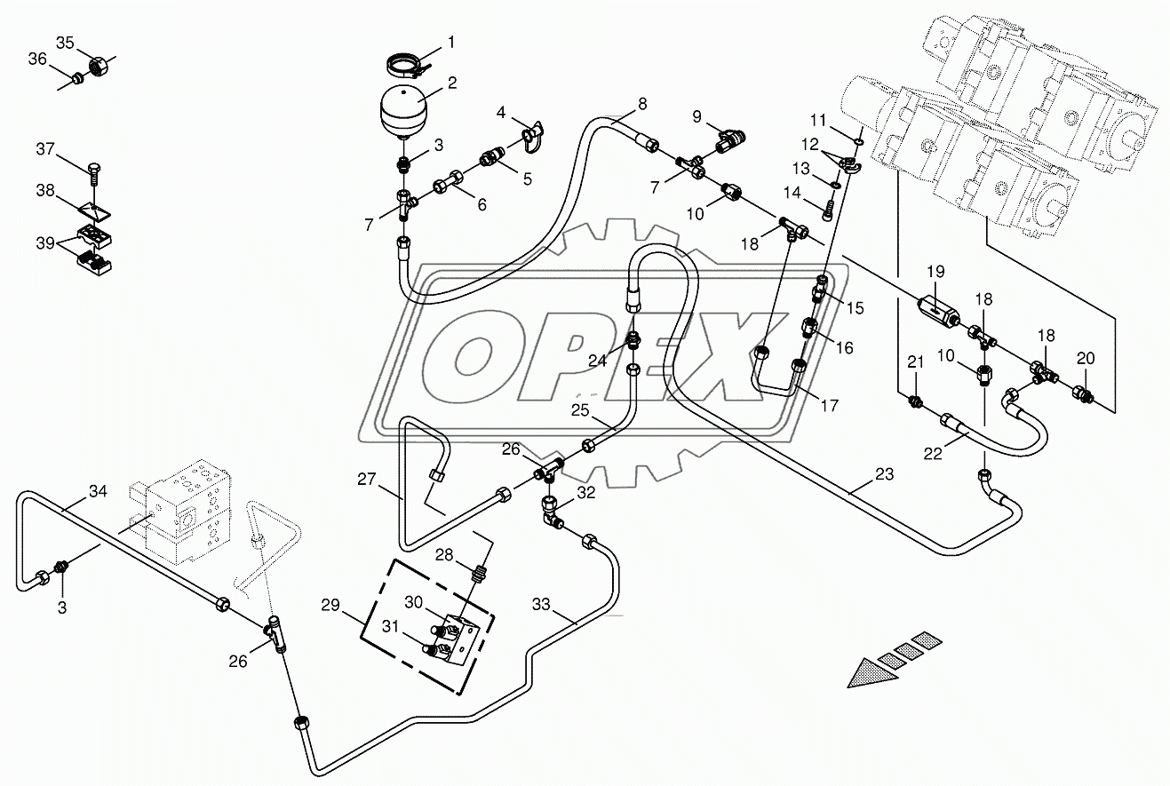 Charge pressure lines-back