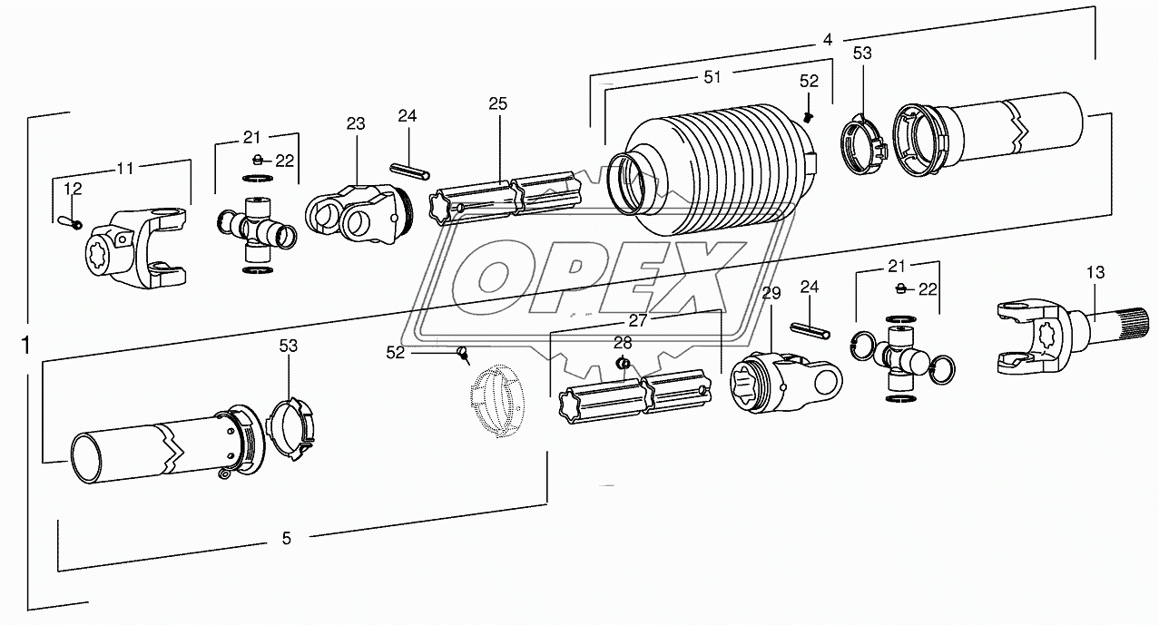 Р.Т.О shafts-roller drive