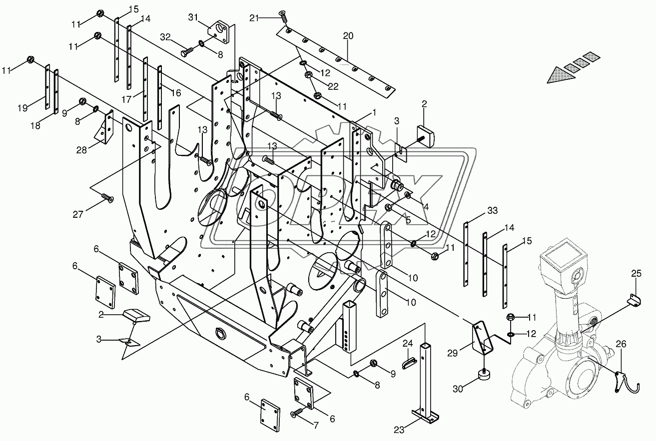 Feeder Housing with support foot