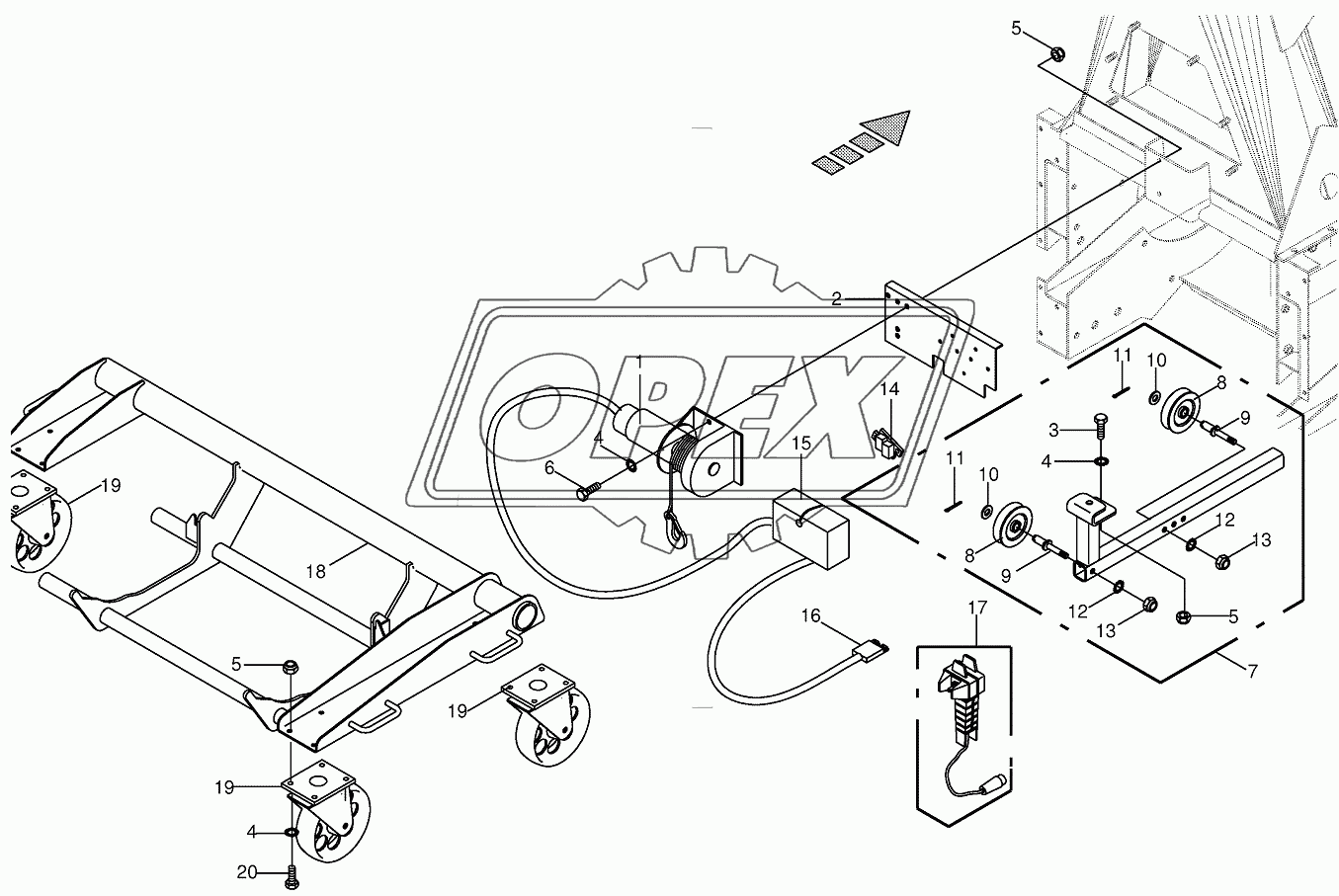 Rope winch / lnstallation car