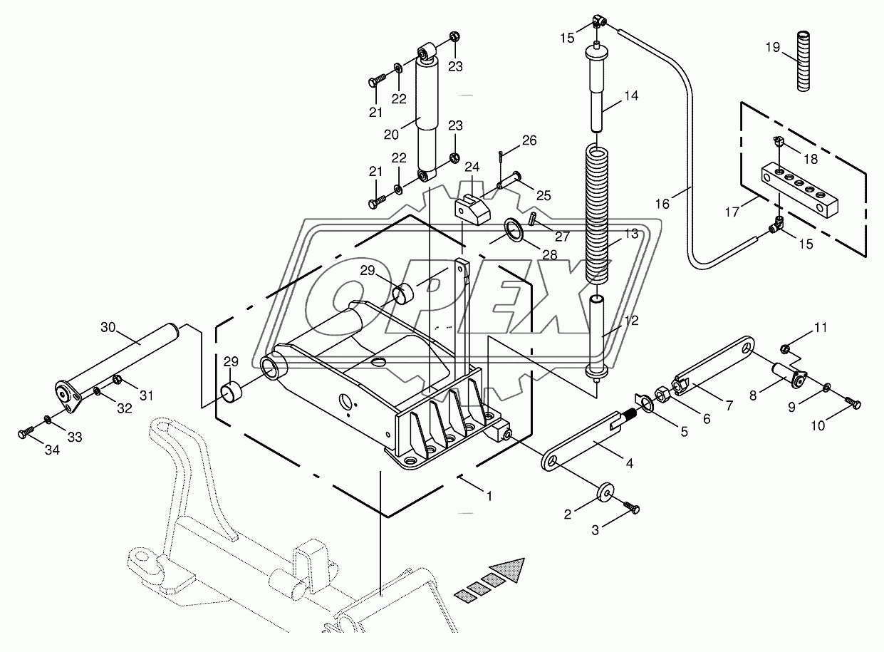 Steering axle rocker arm