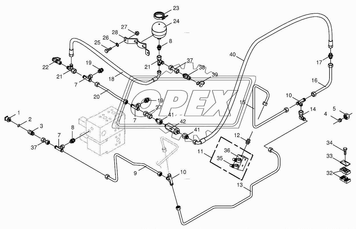 Charge pressure lines - back