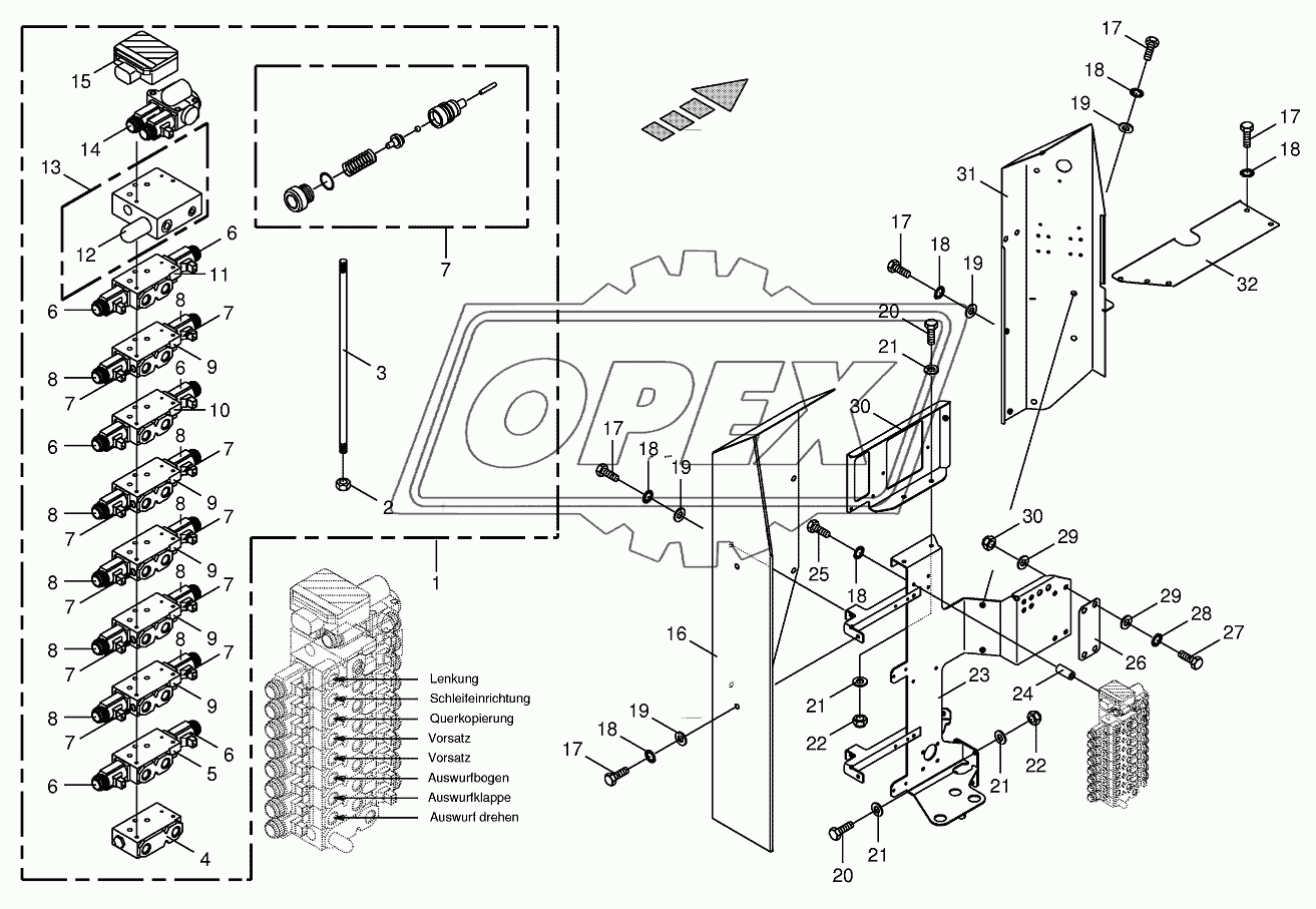 Valve  lock with support- work  hydraulics