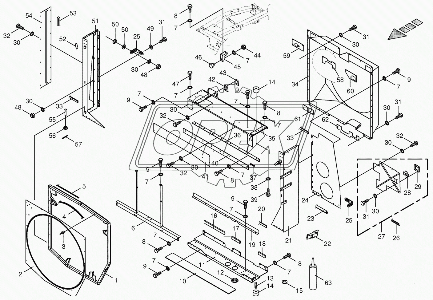 Radiator frame/radiator door