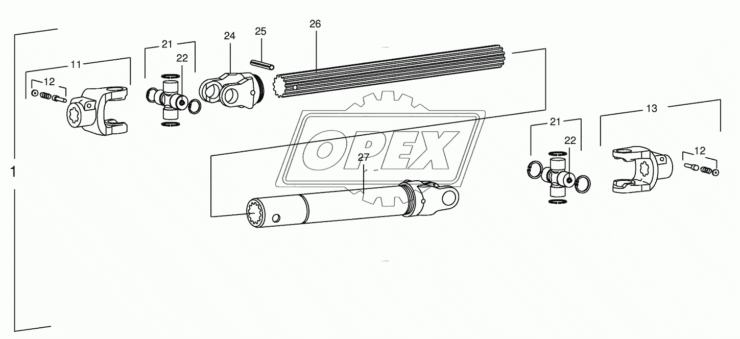 P.T.O shafts-roller gear-below