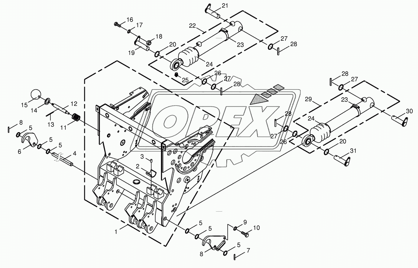 Chopping drum support