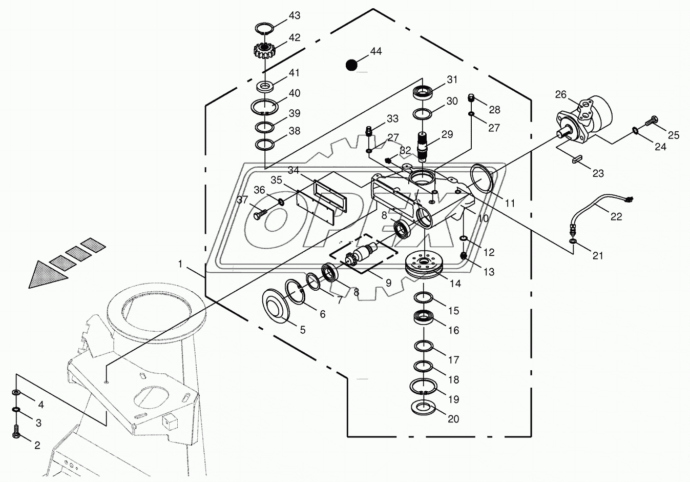 Auger-gearbox